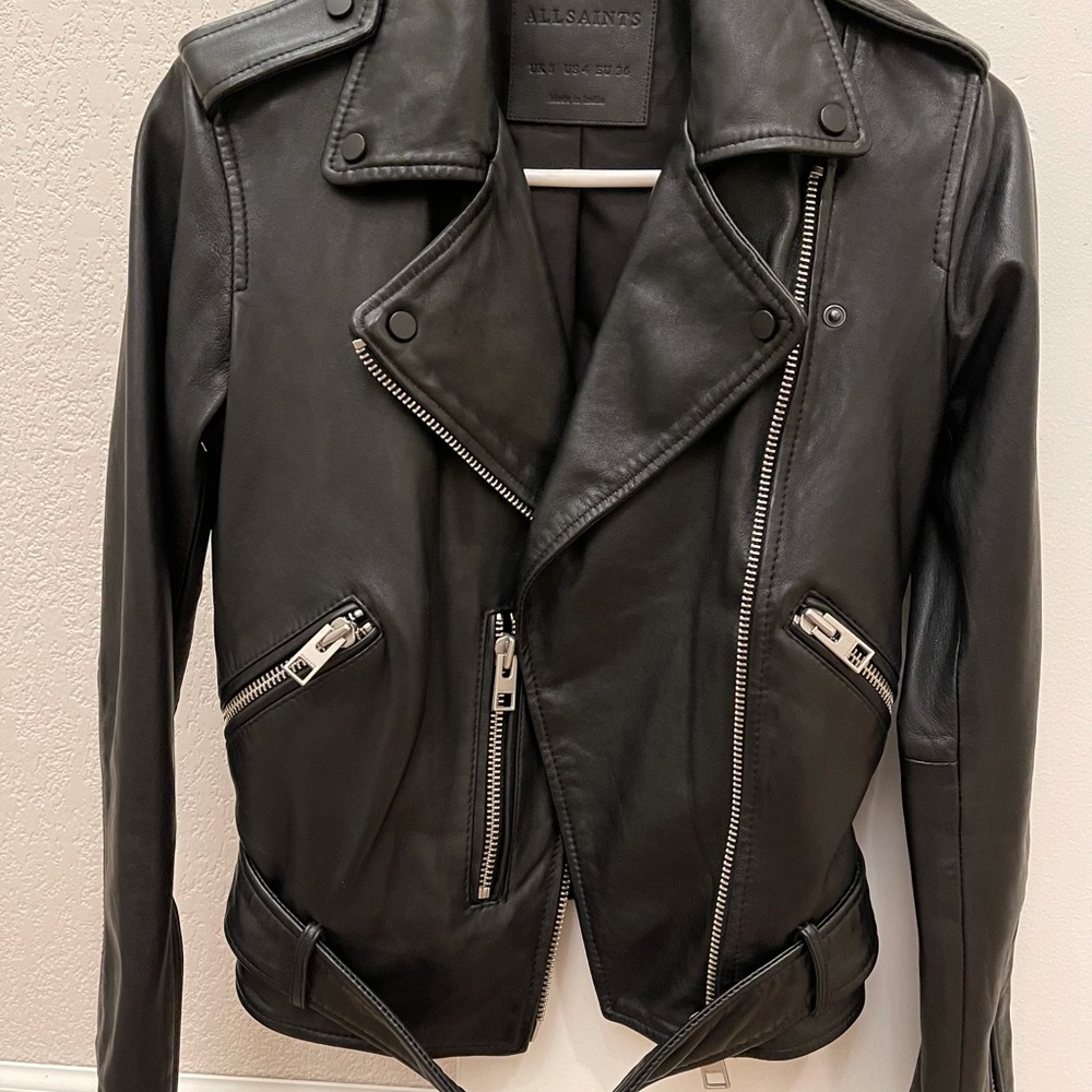 Balfern leather biker jacket. All saints size4